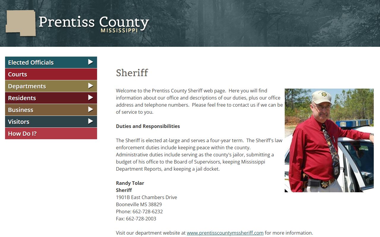 Prentiss County Sheriff page tied to arrest records