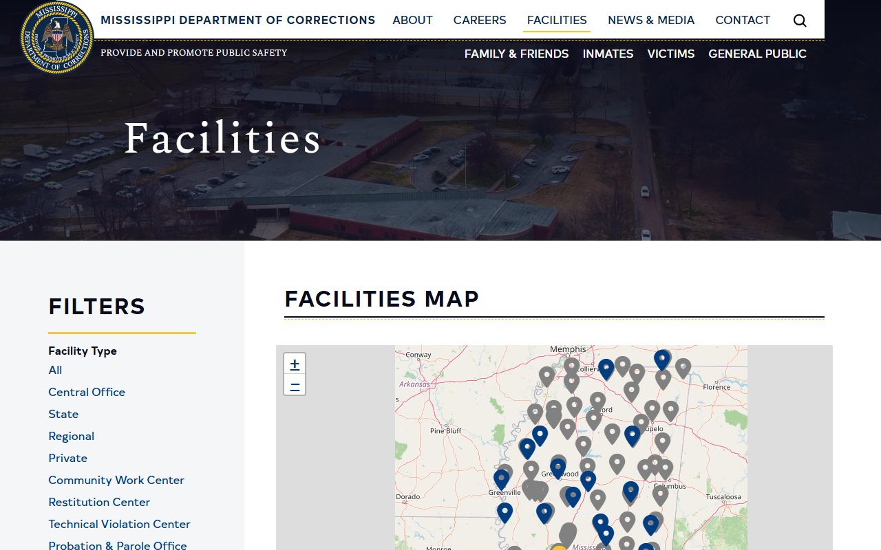 Mississippi corrections facilities tied to Prentiss County arrest and custody records