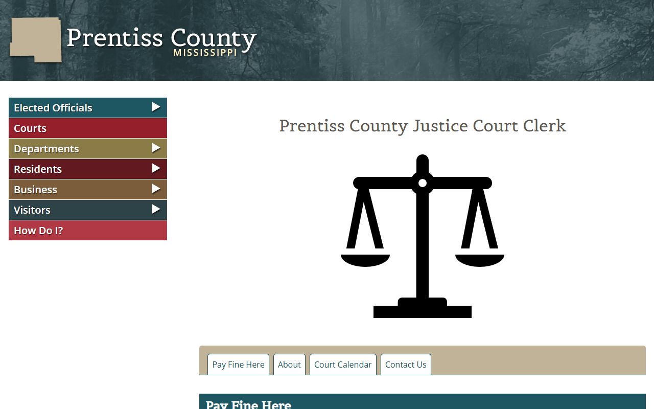Prentiss County court records Justice Court Clerk page