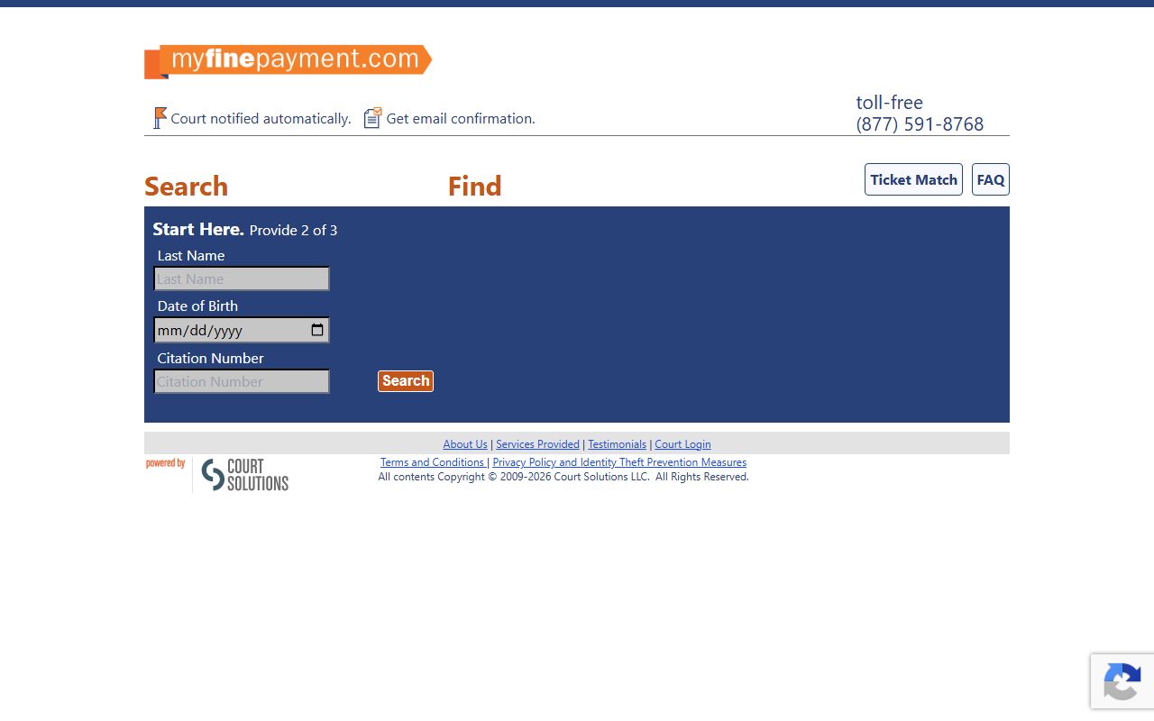 Prentiss County warrant records Justice Court fine payment portal
